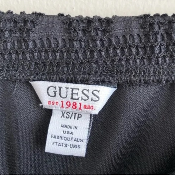 Guess Vintage High Waist Mesh Knit Layer Fitted Stretchy Pencil Midi Skirt Black - Picture 5 of 9